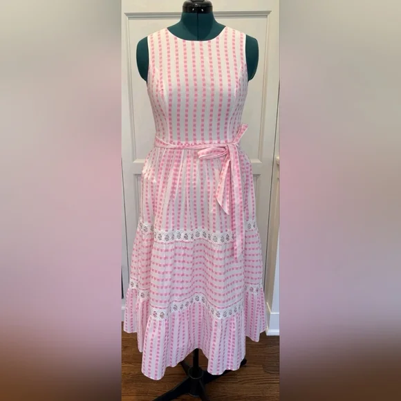 lilly pulitzer pink gingham dress Aria Boucle Shift Dress